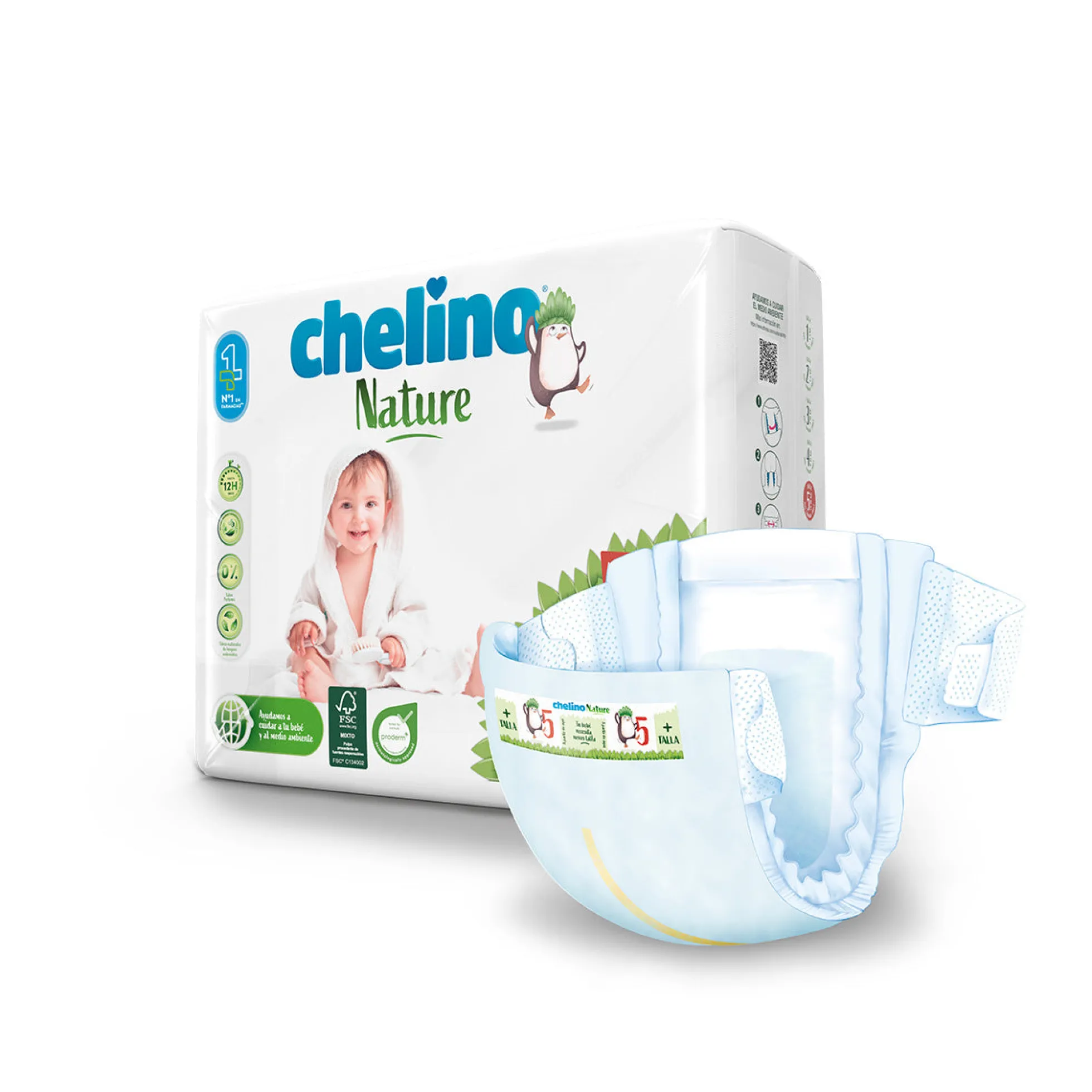 Pack 6x Pañales T5 13-18 kg Chelino Nature 30 Uds