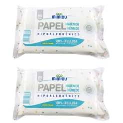 Pack 2x Papel Higiénico Húmedo Mimidu ECO 60 Uds