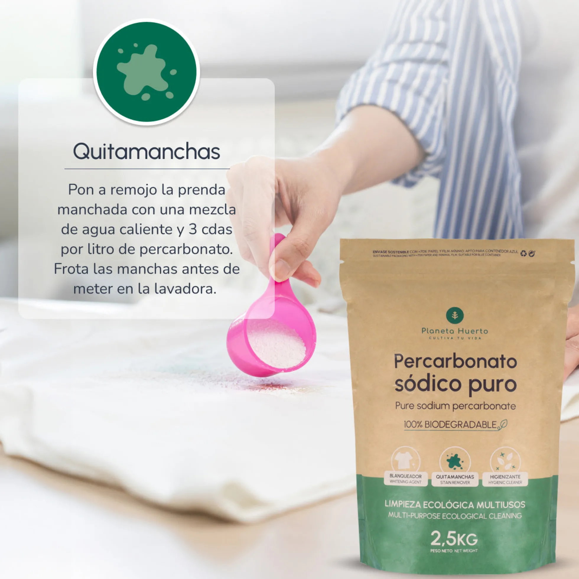 Pack 3x Percarbonato sódico Planeta Huerto 2,5 kg