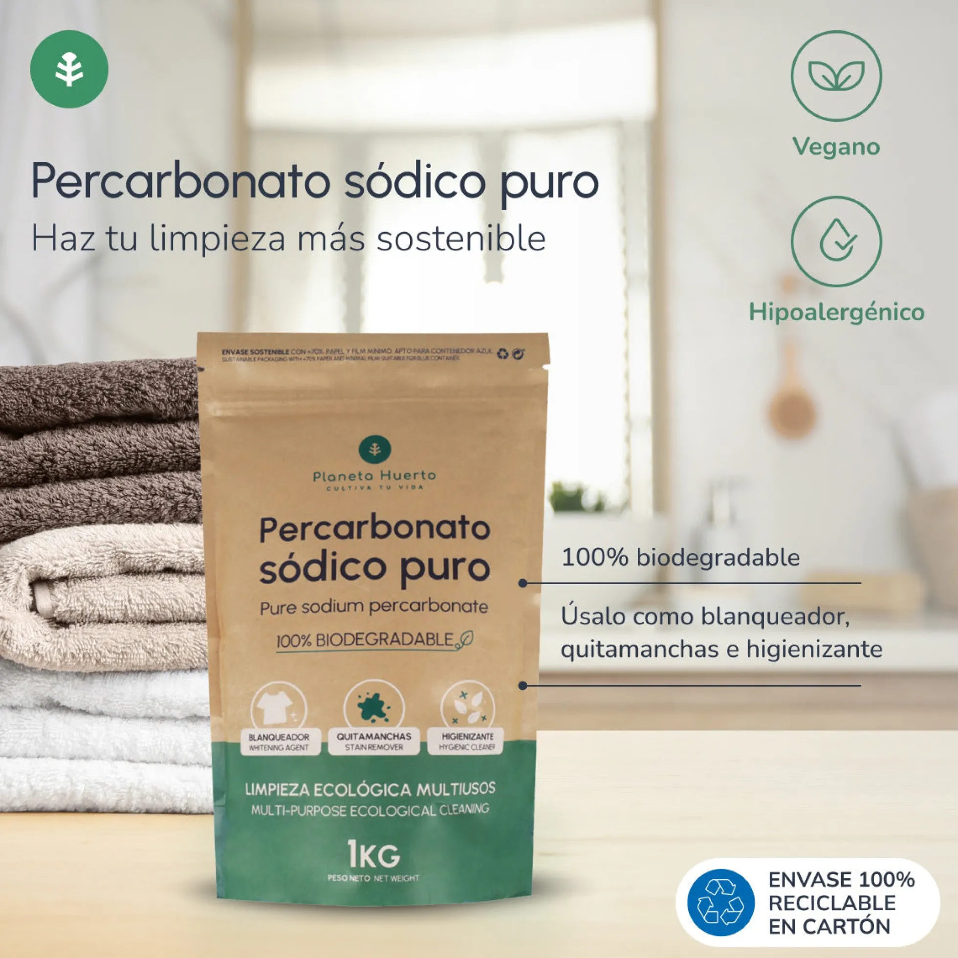 Pack 3x Percarbonato Sódico Planeta Huerto 1 Kg