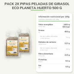 Pack 2x Pipas peladas de Girasol ECO Planeta Huerto 500 g