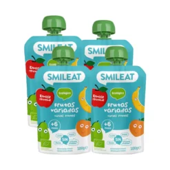Pack 4x Pouche ECO frutas variadas Smileat,100g