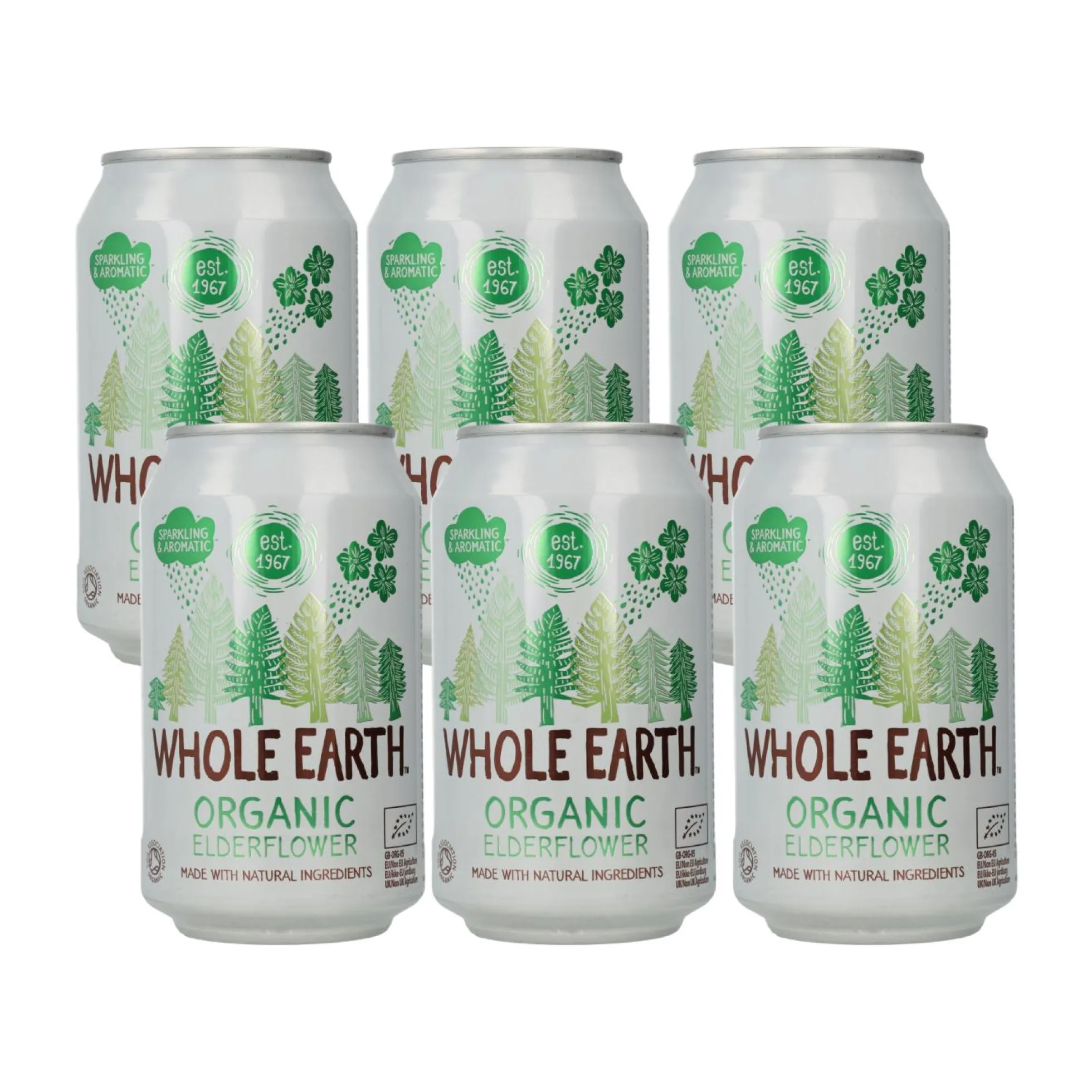 Pack x6 Refresco Bio Sauco, 330 ml Whole Earth