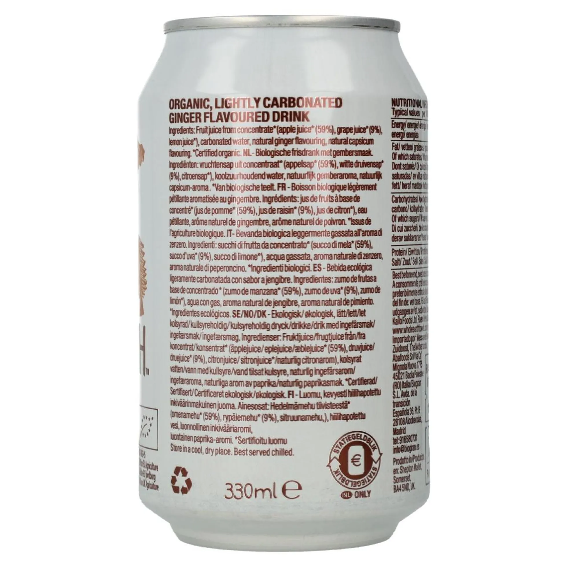 Pack x6 Refresco Jenigibre Whole Earth 330ml