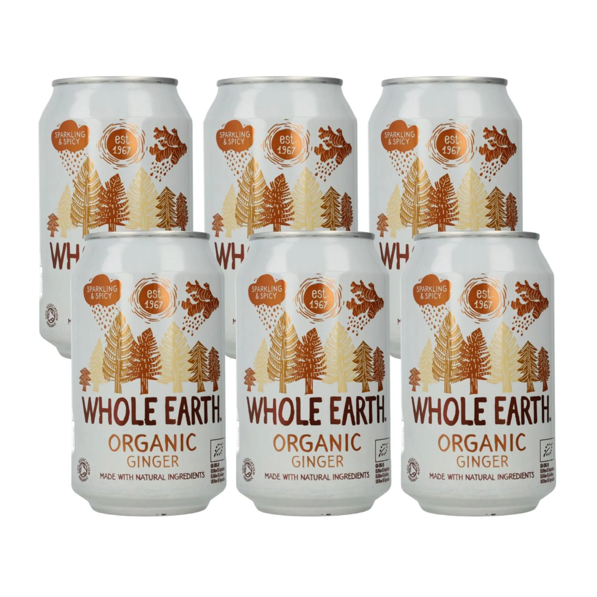 Pack x6 Refresco Jenigibre Whole Earth 330ml