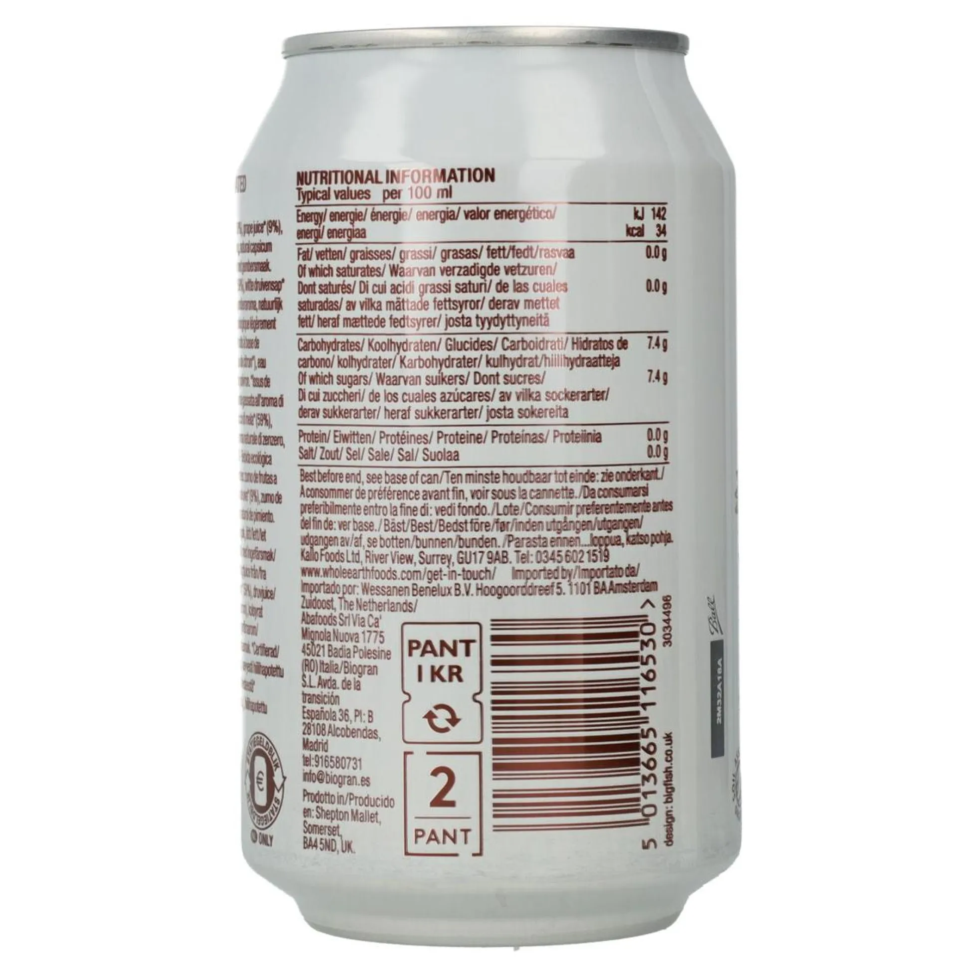 Pack x6 Refresco Jenigibre Whole Earth 330ml