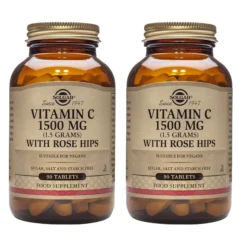 Pack 2x Rose Hips Vitamina C con escaramujos 1500 mg, 90 comprimidos