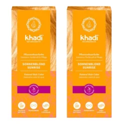 Pack 2x Tinte rubio miel amanecer, Khadi, 100 g