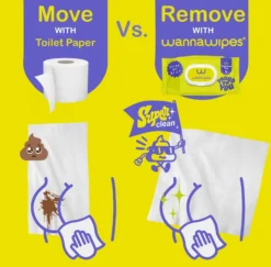 Pack 3x Toallitas para bebés Desechables WC Sin Fragancia Wannawipes 48uds