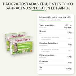 Pack 2x Tostadas Crujientes Trigo Sarraceno sin gluten Le Pain de Fleurs 300 g