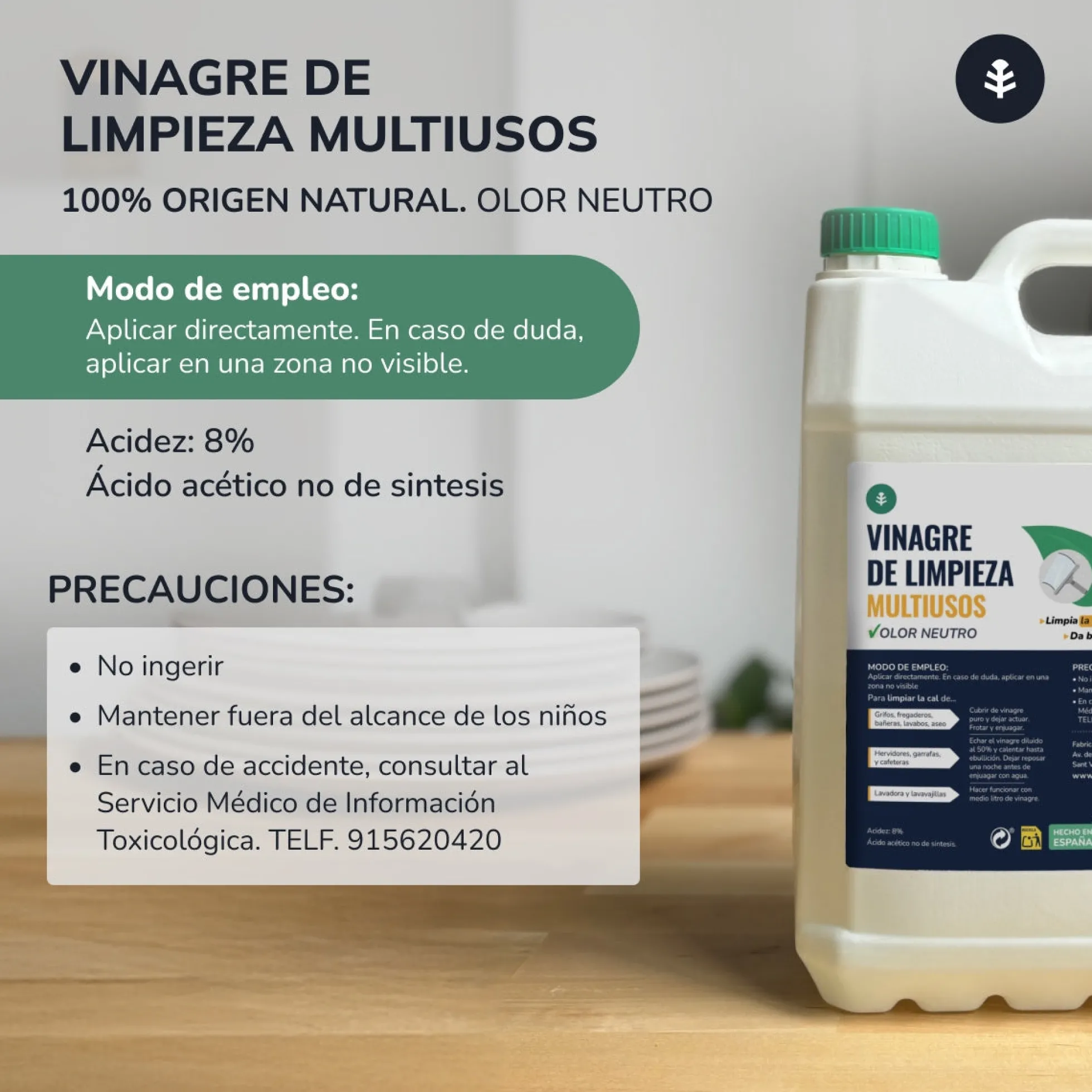 Pack 12 x Vinagre Blanco de Limpieza Planeta Huerto 1L