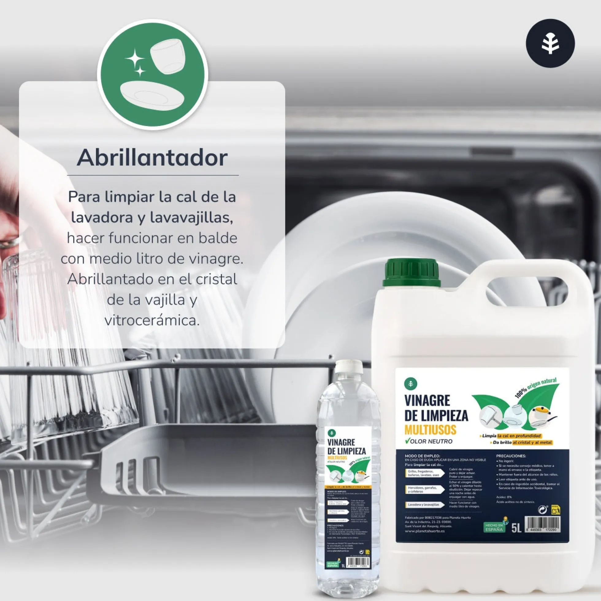 Pack 12 x Vinagre Blanco de Limpieza Planeta Huerto 1L