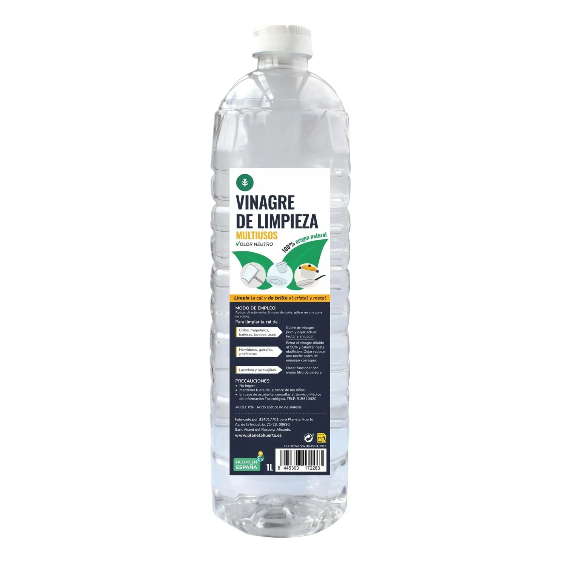 Pack 12 x Vinagre Blanco de Limpieza Planeta Huerto 1L