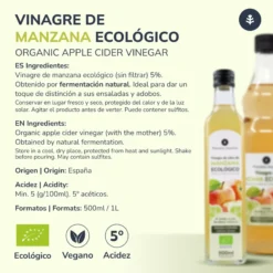 Pack 2x Vinagre de manzana ECO crudo sin filtrar con la madre Planeta Huerto 1L