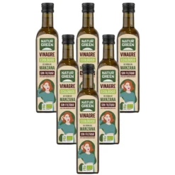 Pack 6x Vinagre de Sidra de Manzana Bio sin filtrar NaturGreen 500 ml