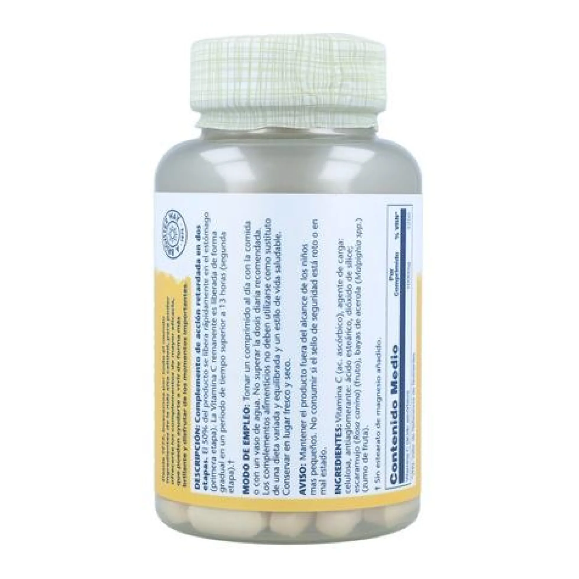 Pack 2x Vit. C 1000 Mg. A/R Solaray 100 comprimidos