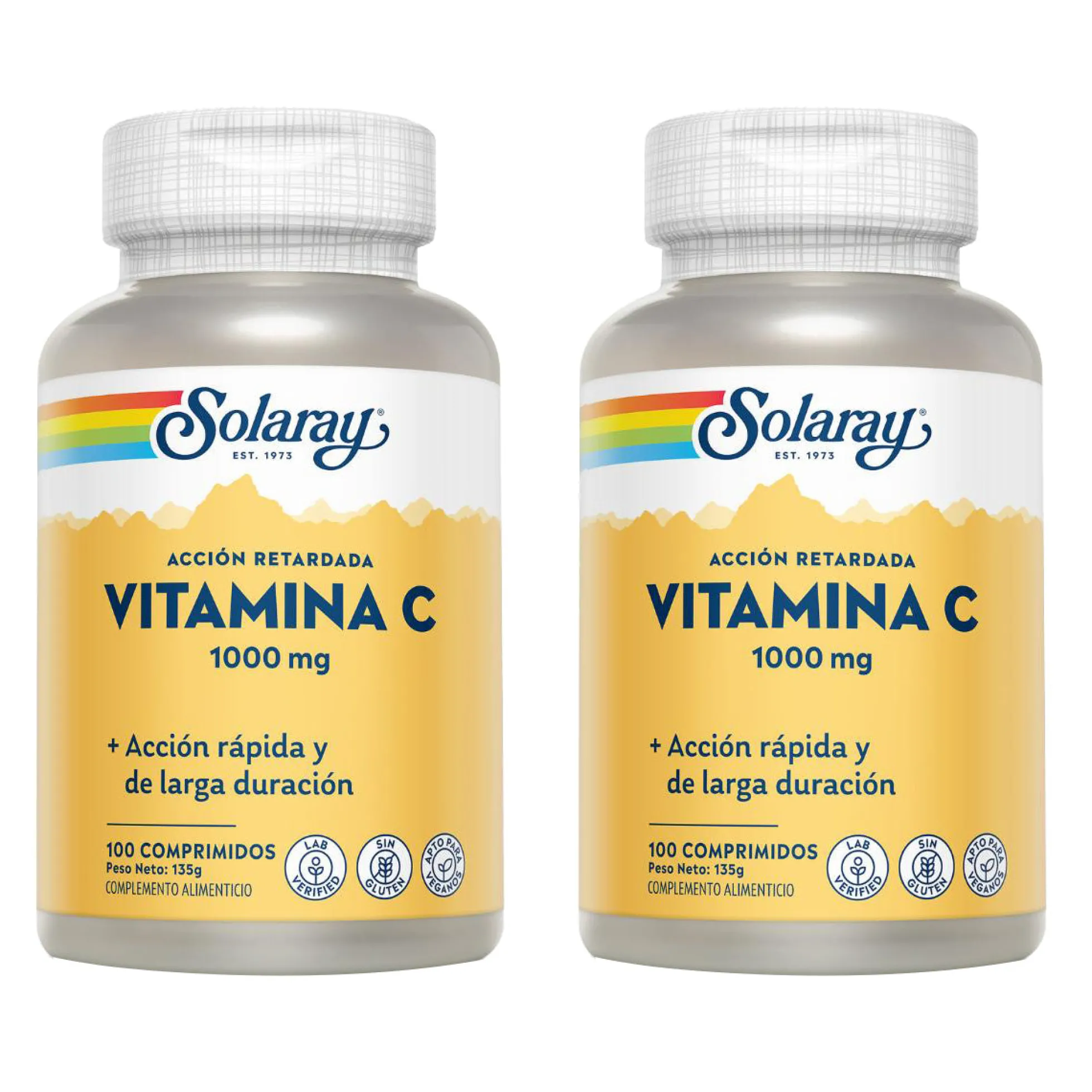 Pack 2x Vit. C 1000 Mg. A/R Solaray 100 comprimidos