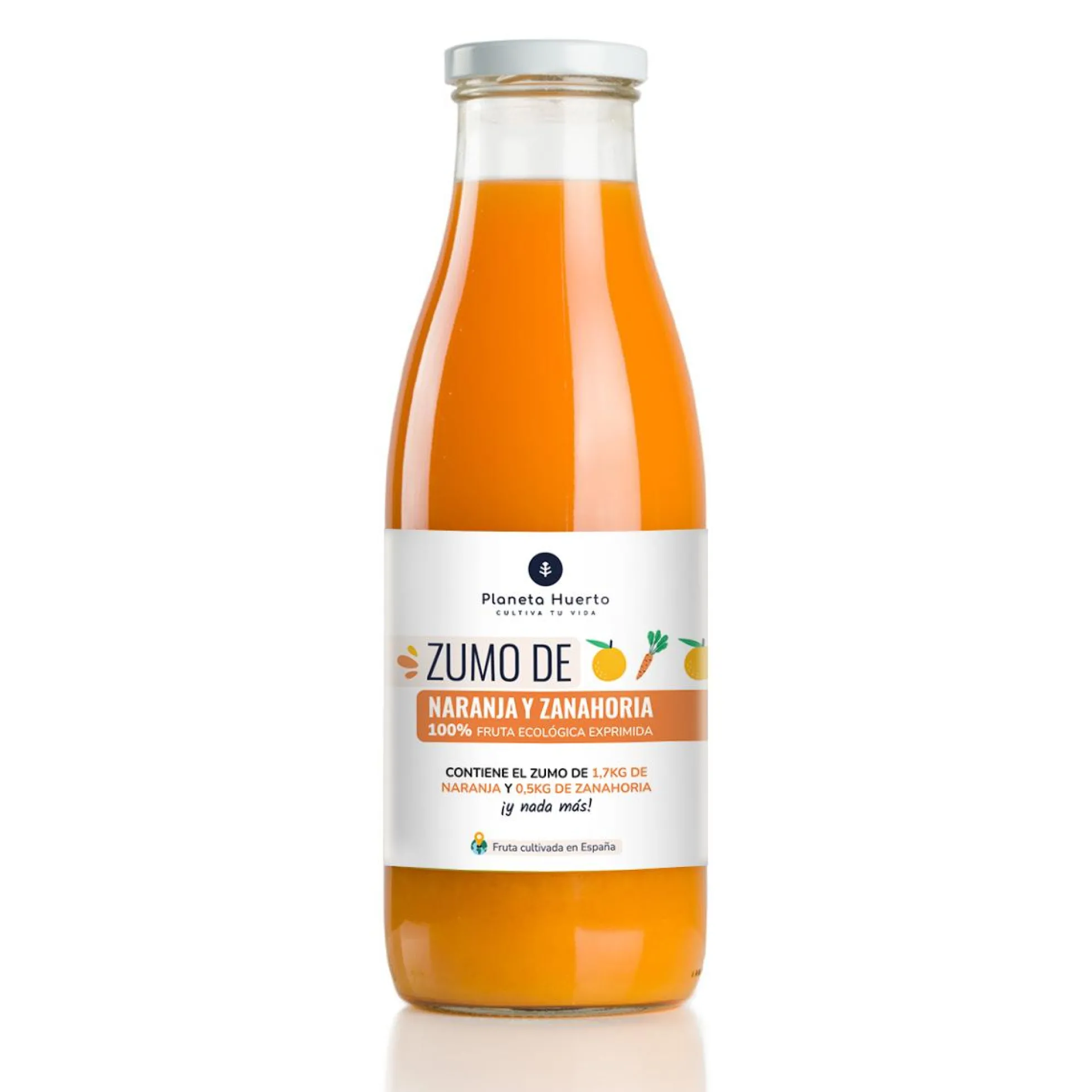 Pack 6x Zumo de Zanahoria y Naranja 100% fruta exprimida Eco Planeta Huerto 750ml