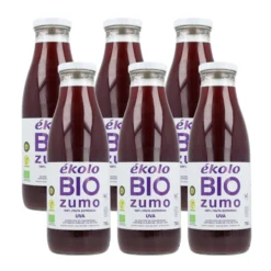Pack 6x zumos uva negra BIO 100% exprimido Ékolo 750 ml
