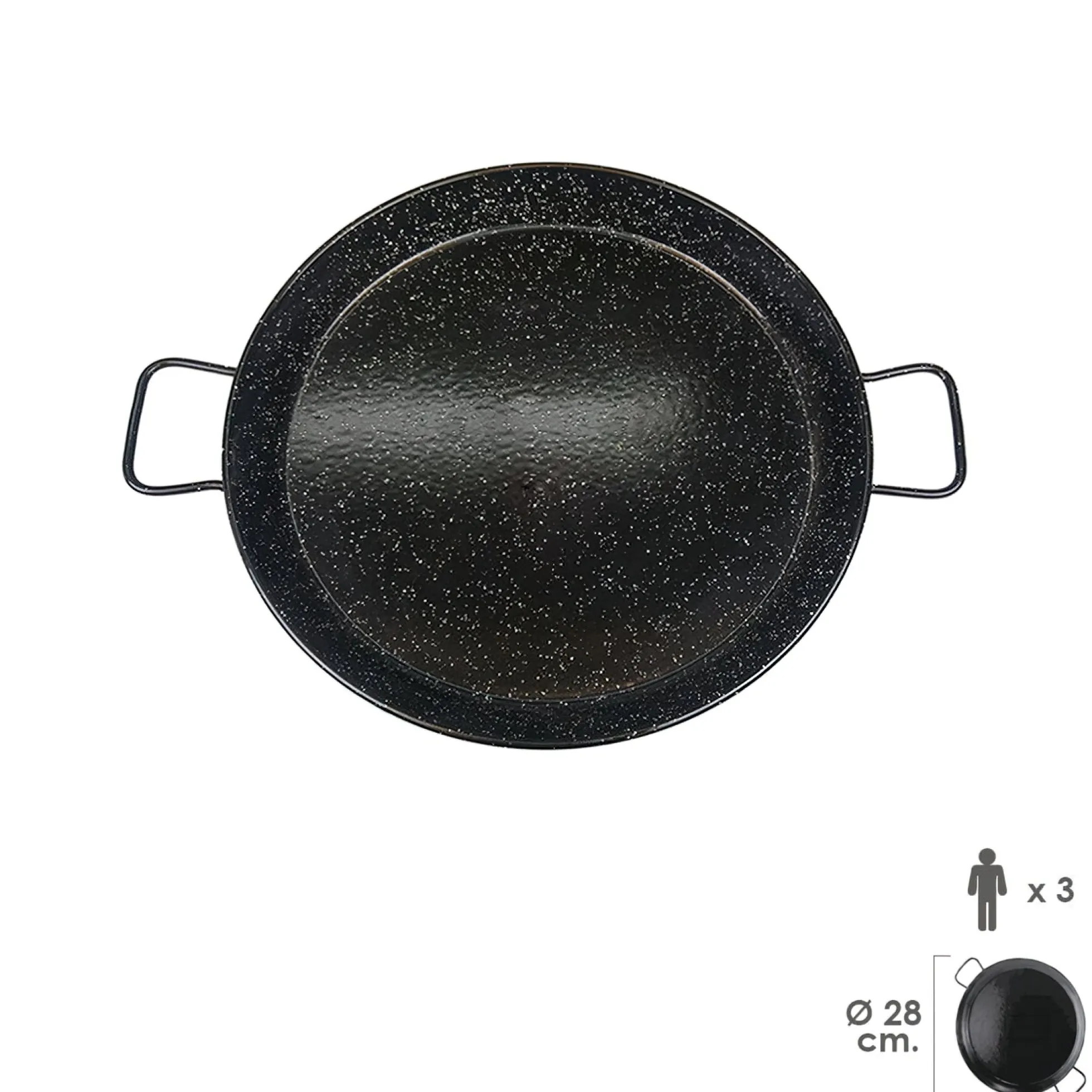 Paellera Valenciana esmaltada 3 personas 28 cm