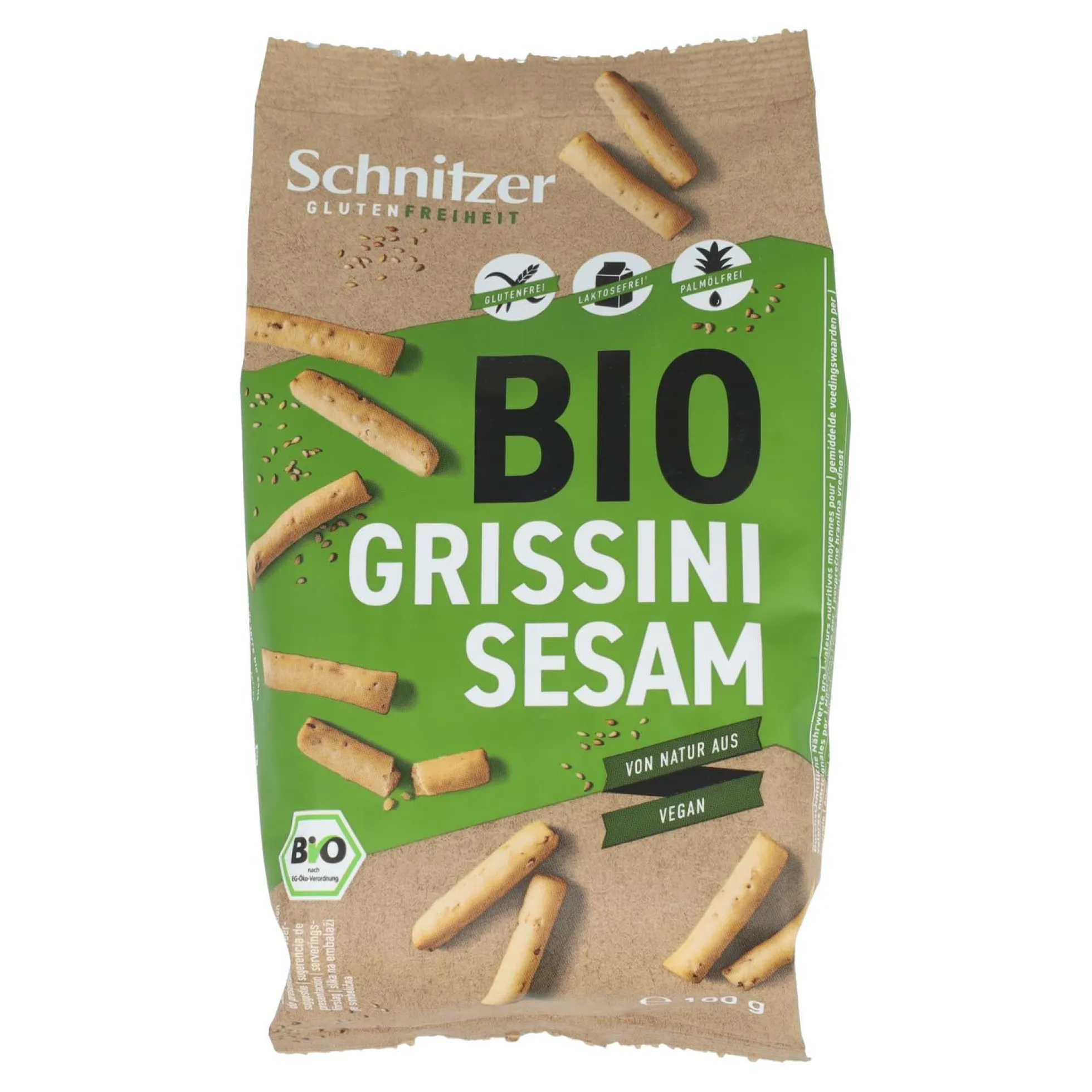 Palitos grissini sésamo Sin gluten Schnitzer 100 g