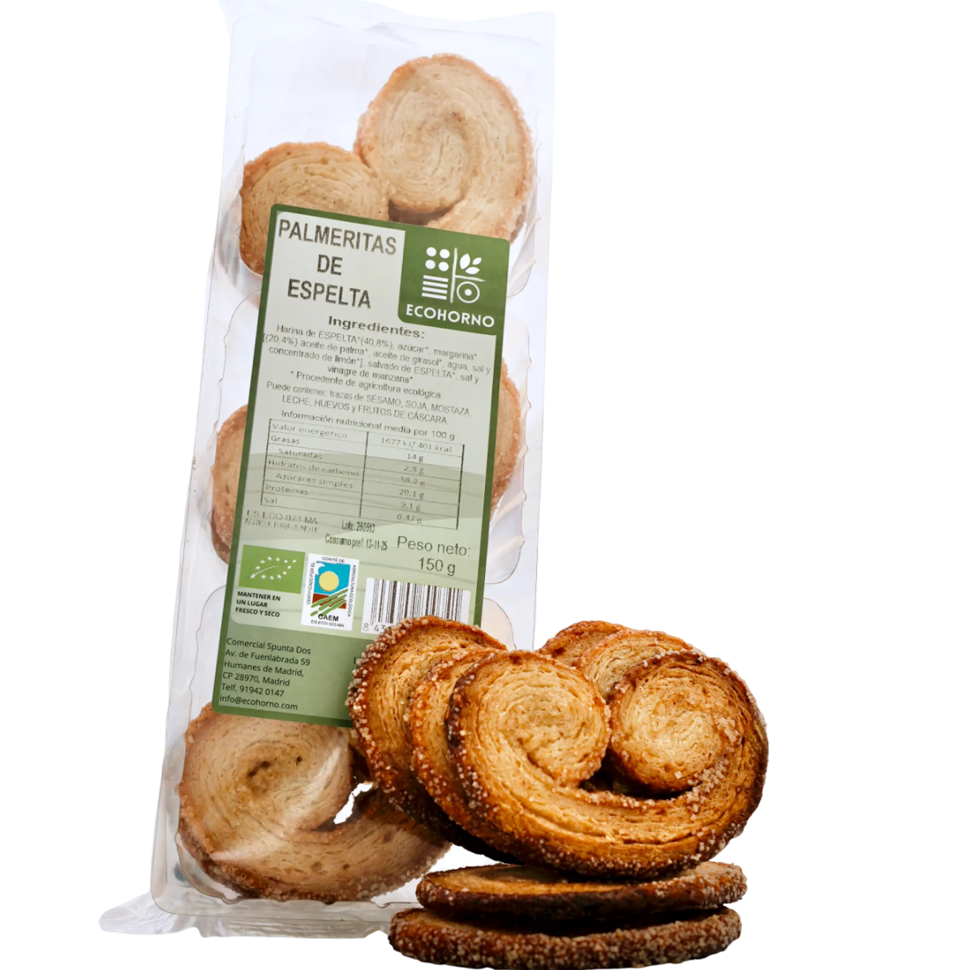 Palmeritas de espelta ecológicas 1500 g