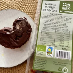 Palmeritas ecológicas de espelta con chocolate 190 g