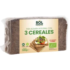 Pan Alemán 3 Cereales Sol Natural 500 g