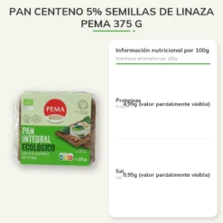Pan Centeno 5% Semillas de Linaza Pema 375 g