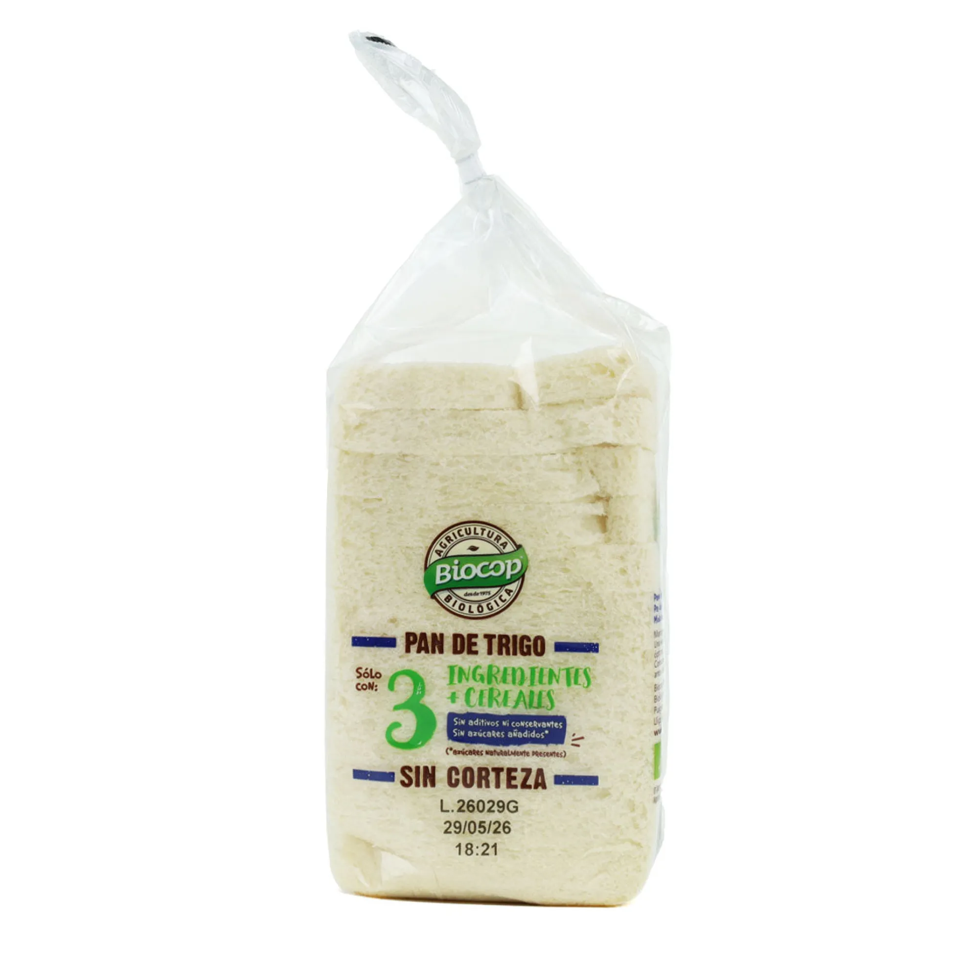Pan de Molde Clásico Sin Corteza BIO Biocop 300 g