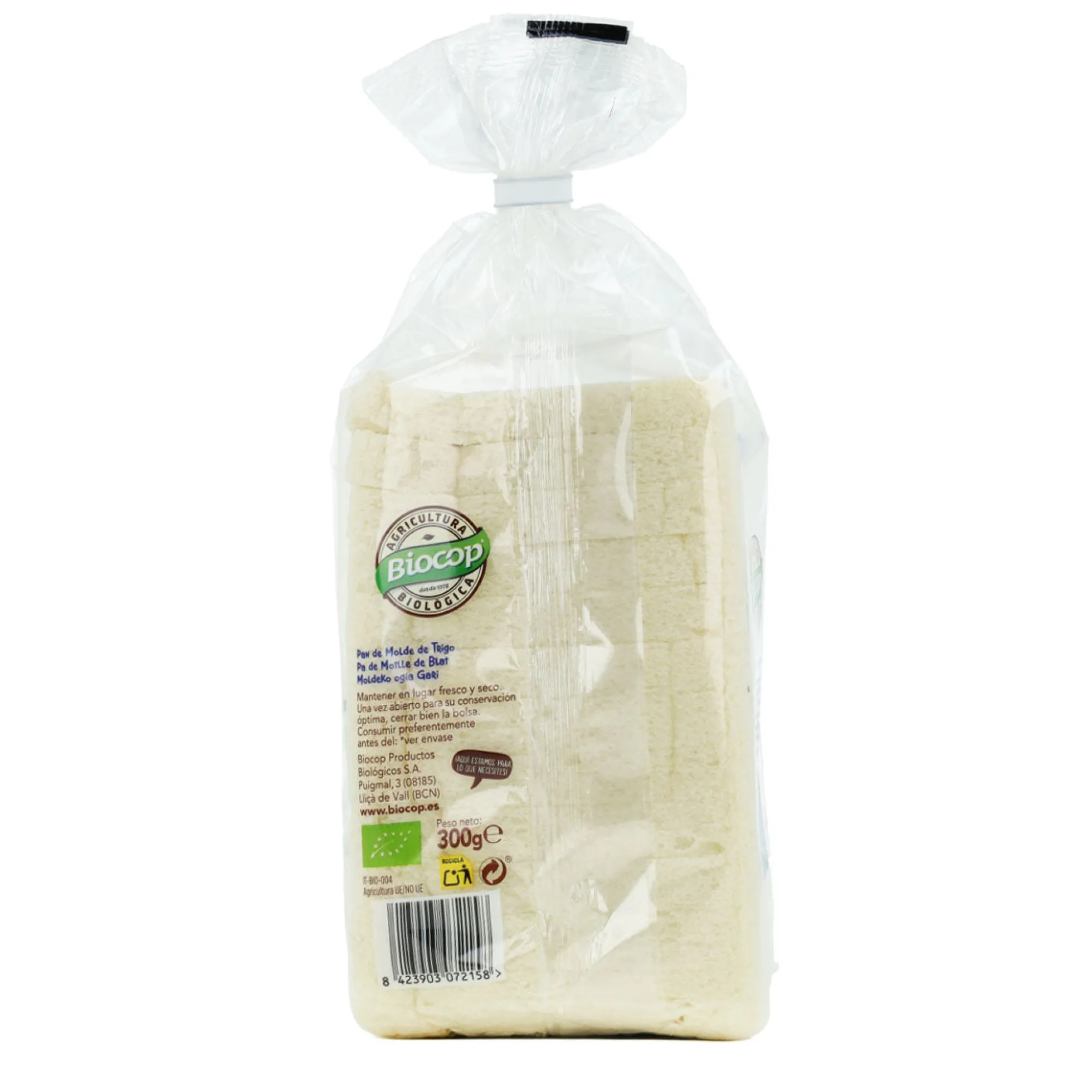 Pan de Molde Clásico Sin Corteza BIO Biocop 300 g