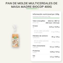 Pan de Molde Multicereales de Masa Madre Biocop 400g