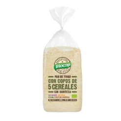 Pan de Molde Sin Corteza de Copos de Cereales Biocop 300 g