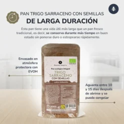 Pan integral proteico de trigo sarraceno con semillas ECO Planeta Huerto 500 g