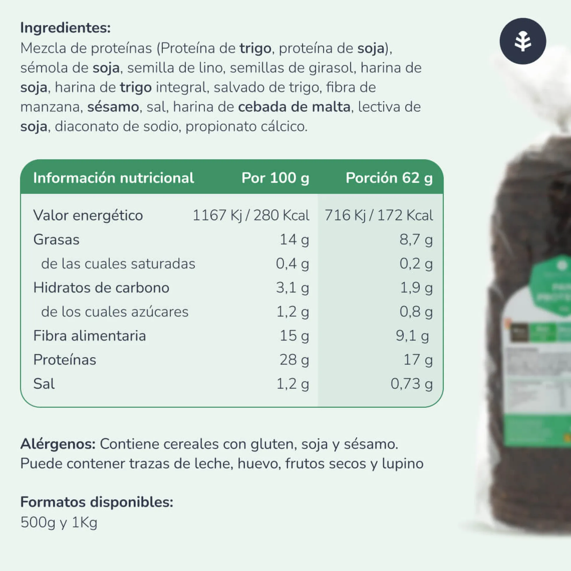 Pan proteico Planeta Huerto 1 kg