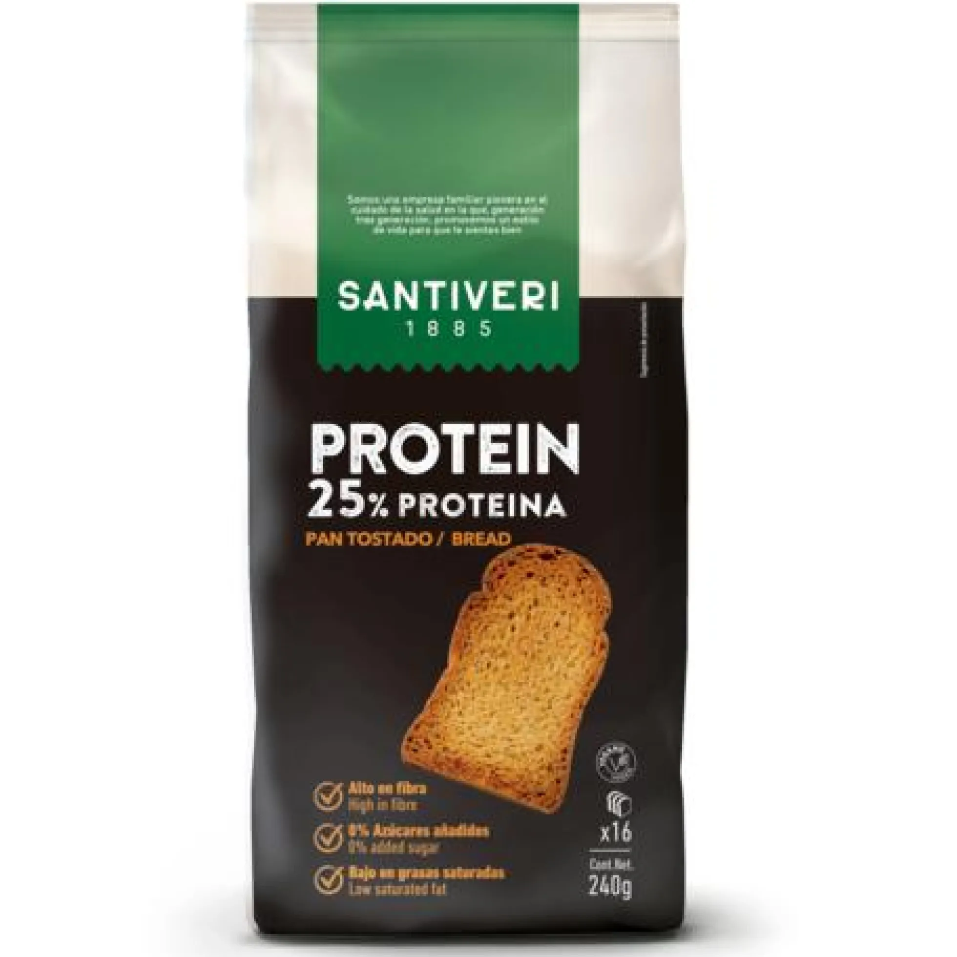 Pan Tostado Proteico 25% Proteína Santiveri 240 gr