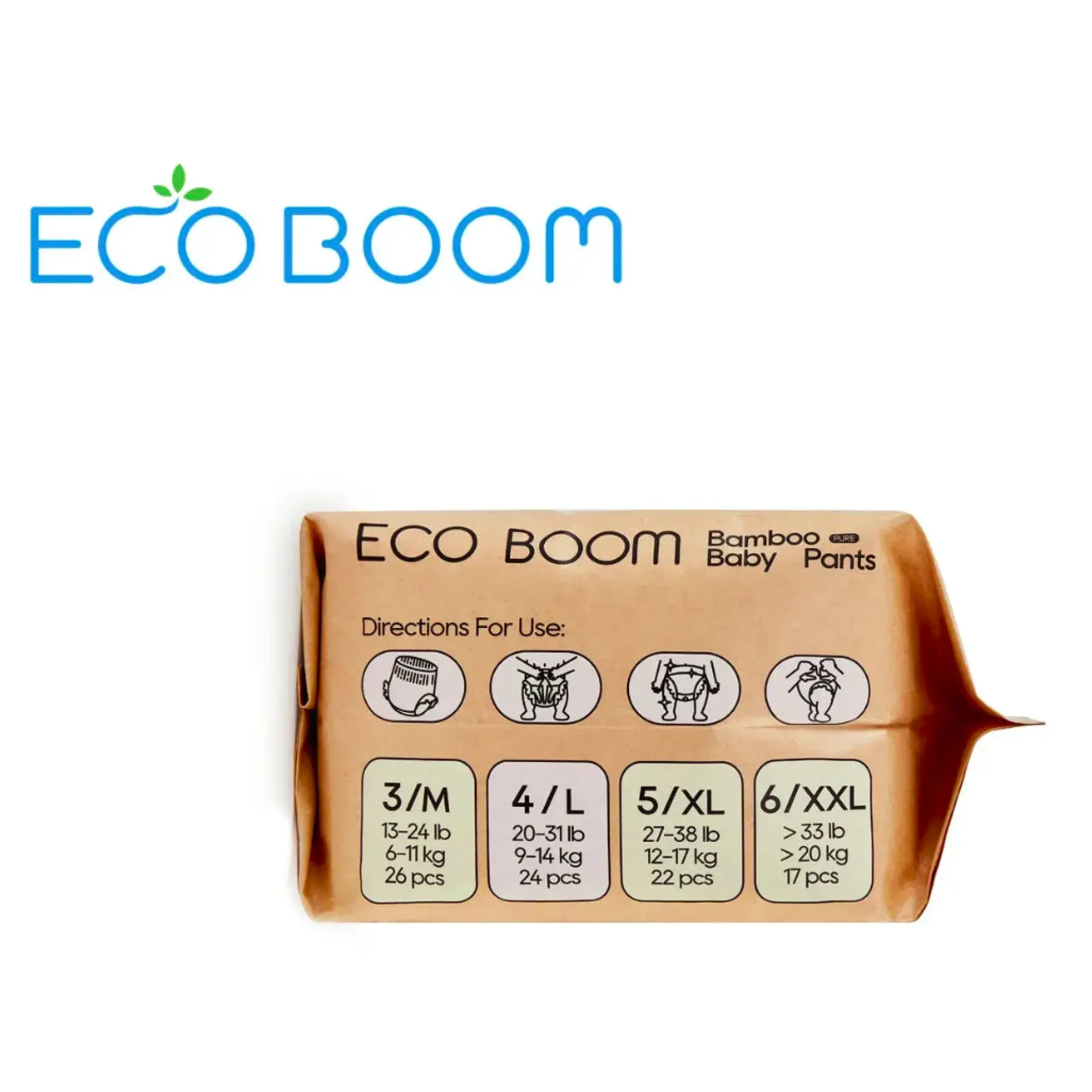 Pants de bambú Pure Ecoboom talla L 24 uds