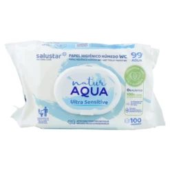 Papel higiénico húmedo Natur Aqua 100 uds