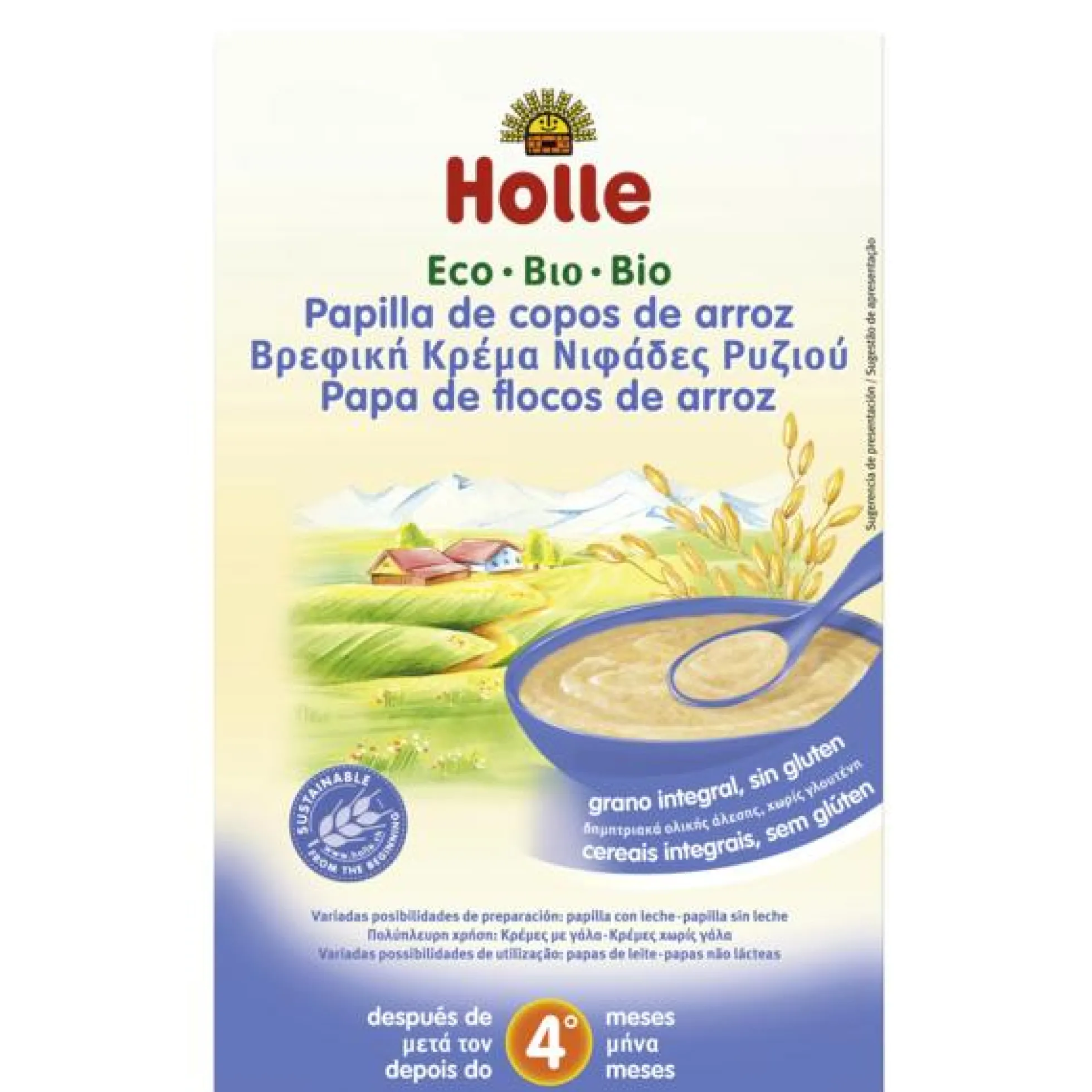 Papilla BIO copos de arroz + 4 meses Holle, 250 g