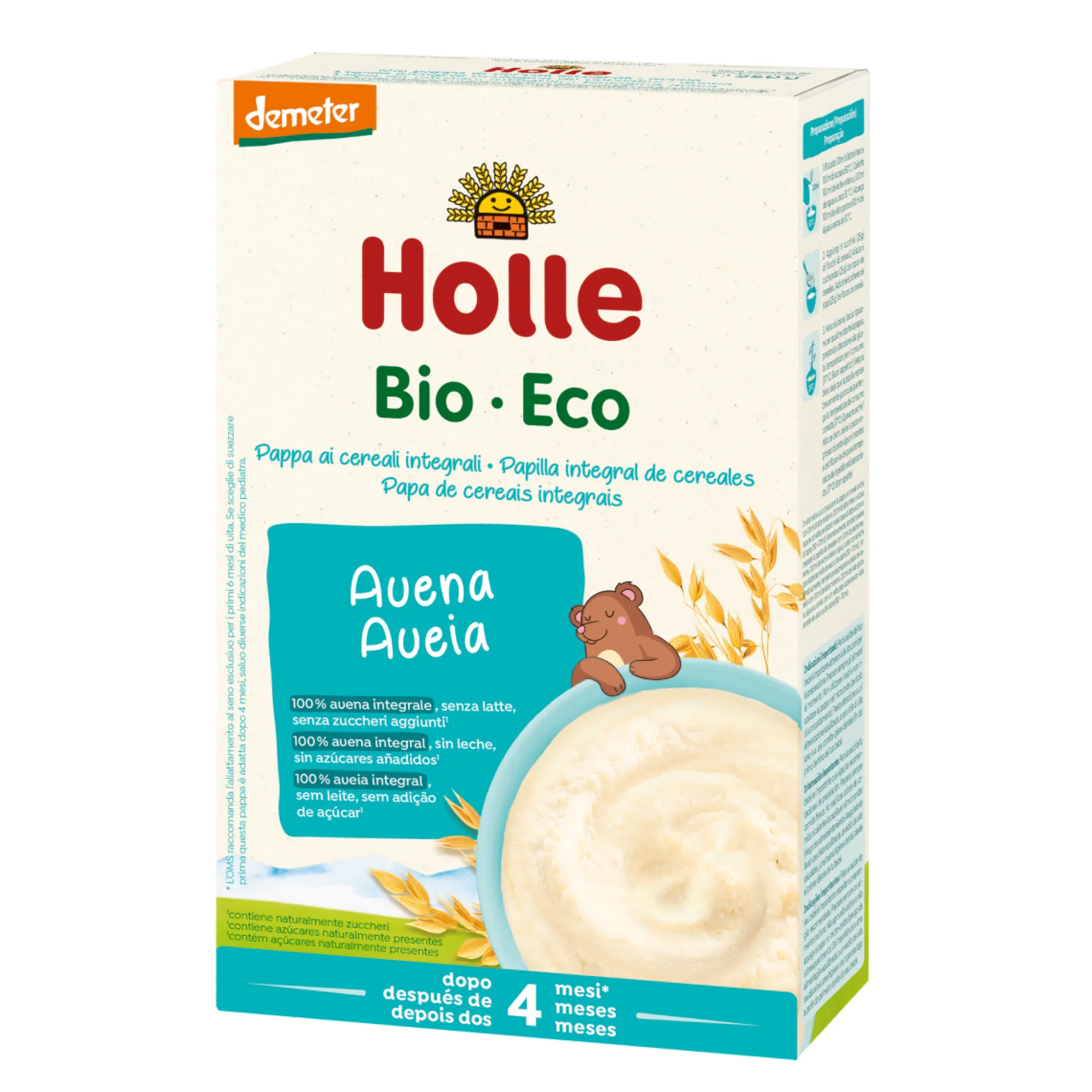 Papilla BIO de copos de avena +4 meses Holle 250 g