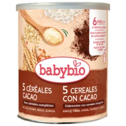 Papilla 5 Cereales con Cacao a partir de 6 meses Babybio 220 g