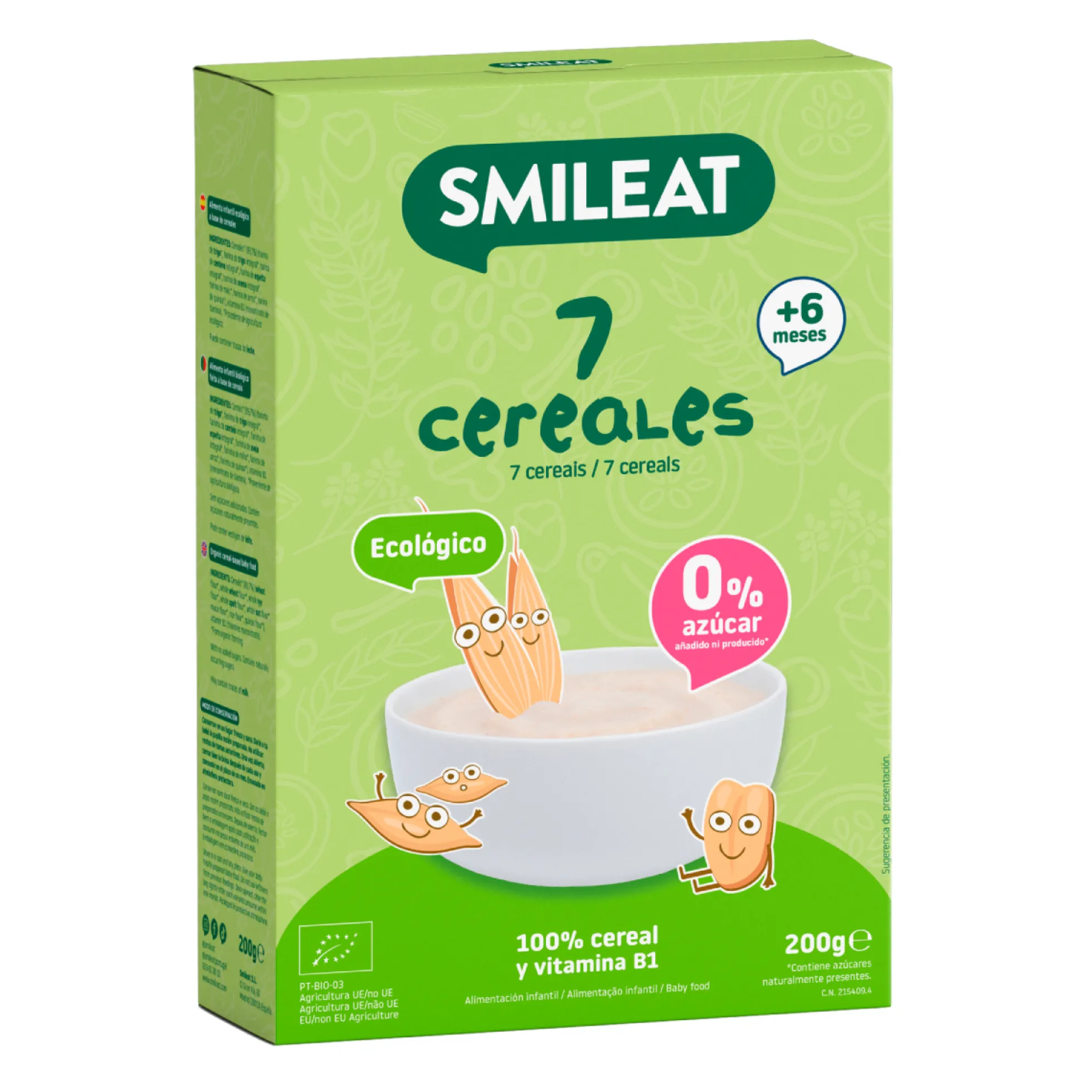 Papilla de 7 Cereales Eco Smileat 200 g