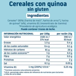Papilla de cereales Sin Gluten con Quinoa Eco Smileat, 200g