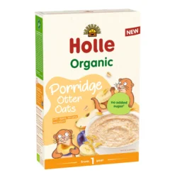 Papilla ecológica de avena, banan, manzana y ciruela, Otter Oats bio / eco a partir 12 meses Holle 200g
