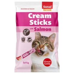 20 Paquetes Sanal Snack Crema De Salmon Para Gato Con 5 Tubos De 15g