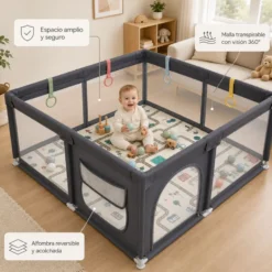Parque Infantil Para Bebés Con Alfombra Reversible, Pelotas De Piscina De Bolas, Bolsa De Transporte Bathby