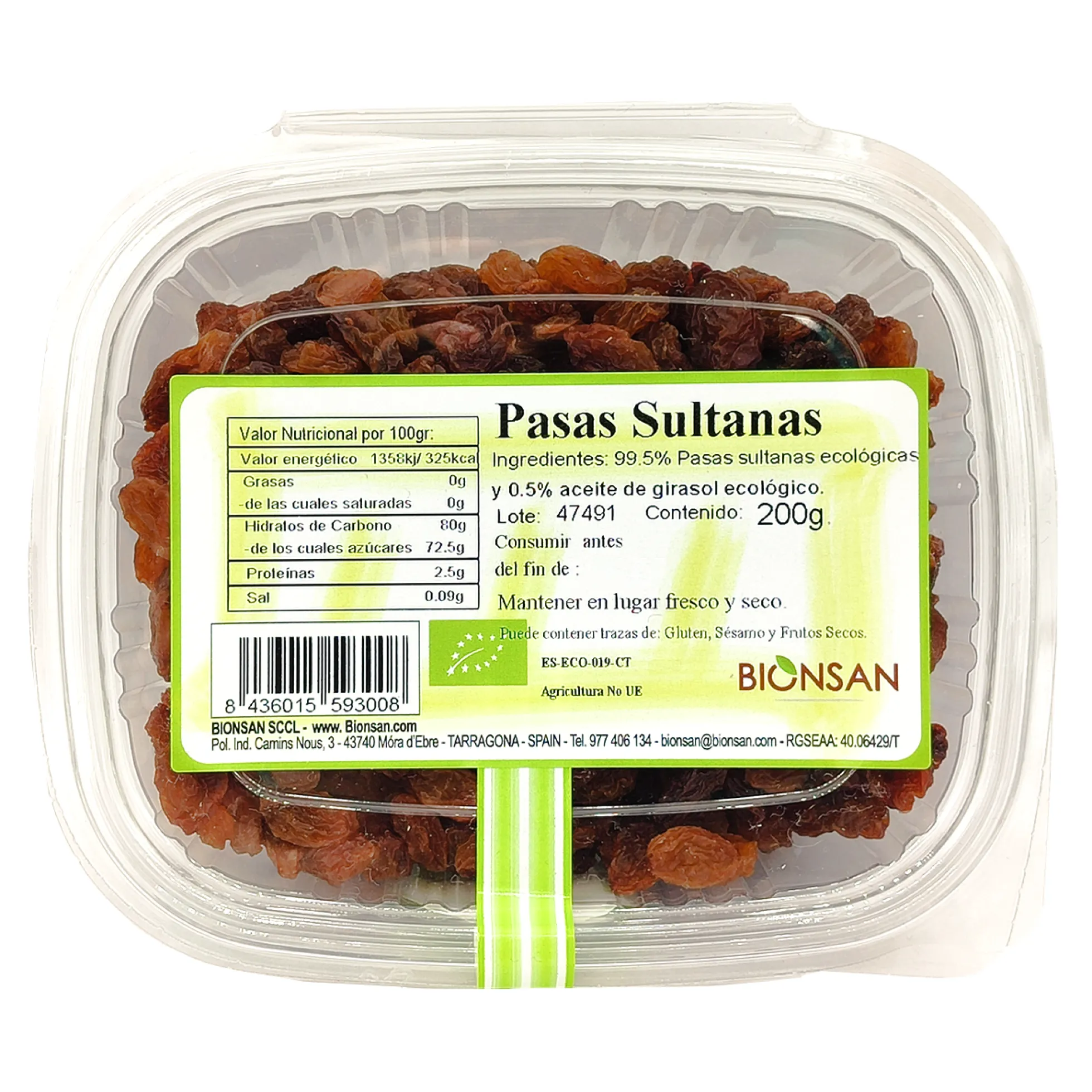 Pasas Sultanas Eco Bionsan 200gr