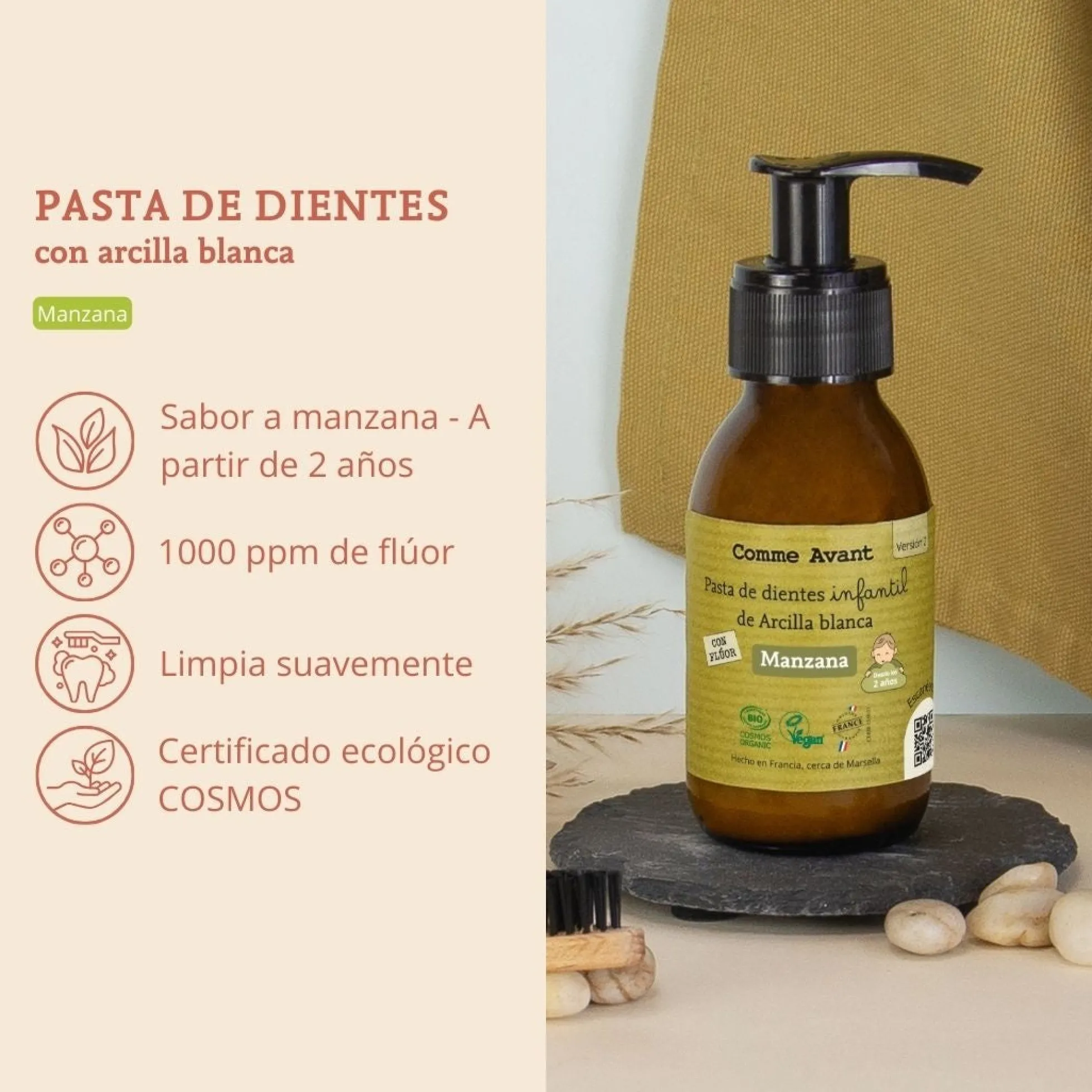 Pasta de dientes infantil de manzana Comme Avant 105 g