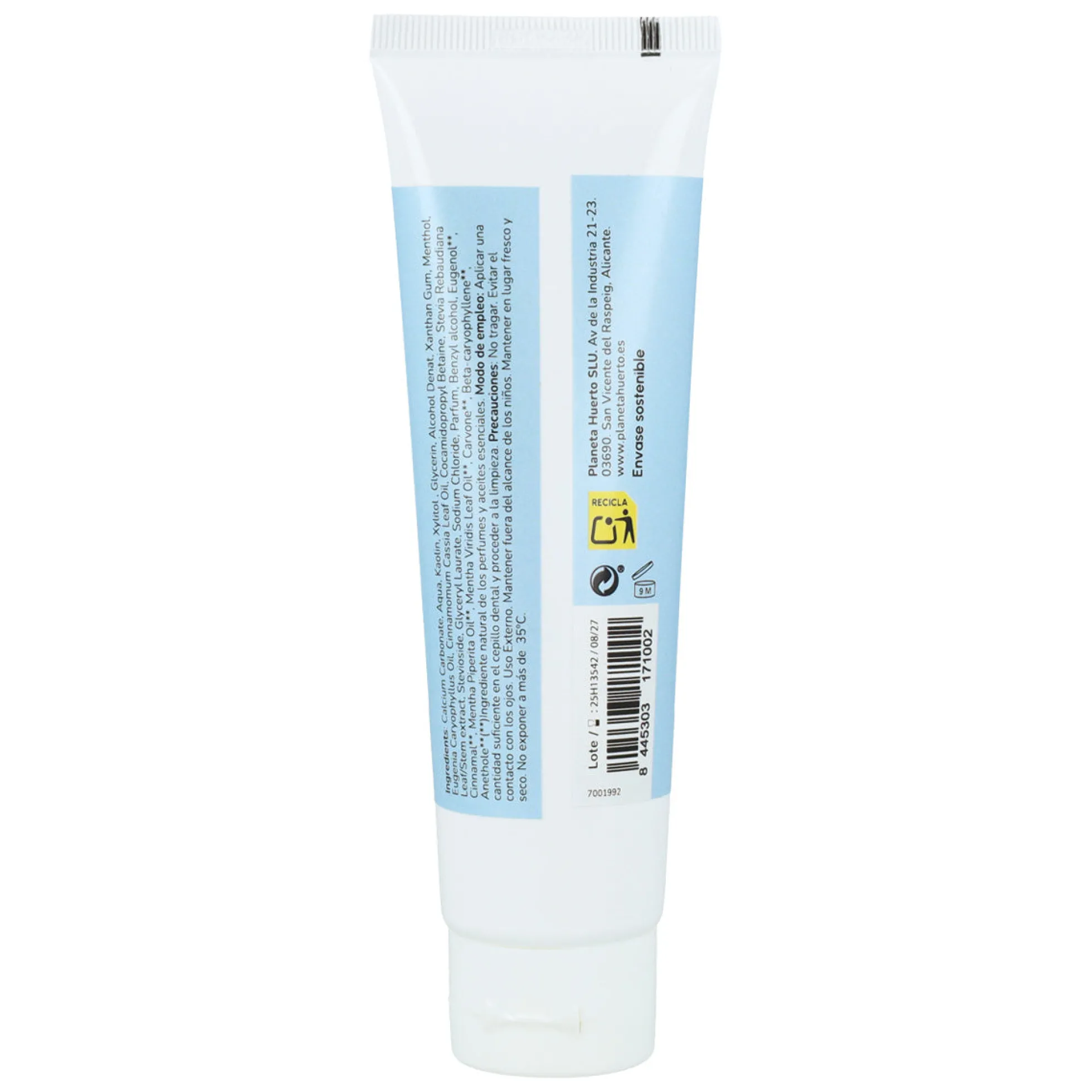 Pasta de dientes sin flúor Mentol Planeta Huerto 75 ml