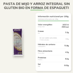 Pasta de Mijo y Arroz Integral sin gluten Bio en forma de Espagueti King Soba 250 g
